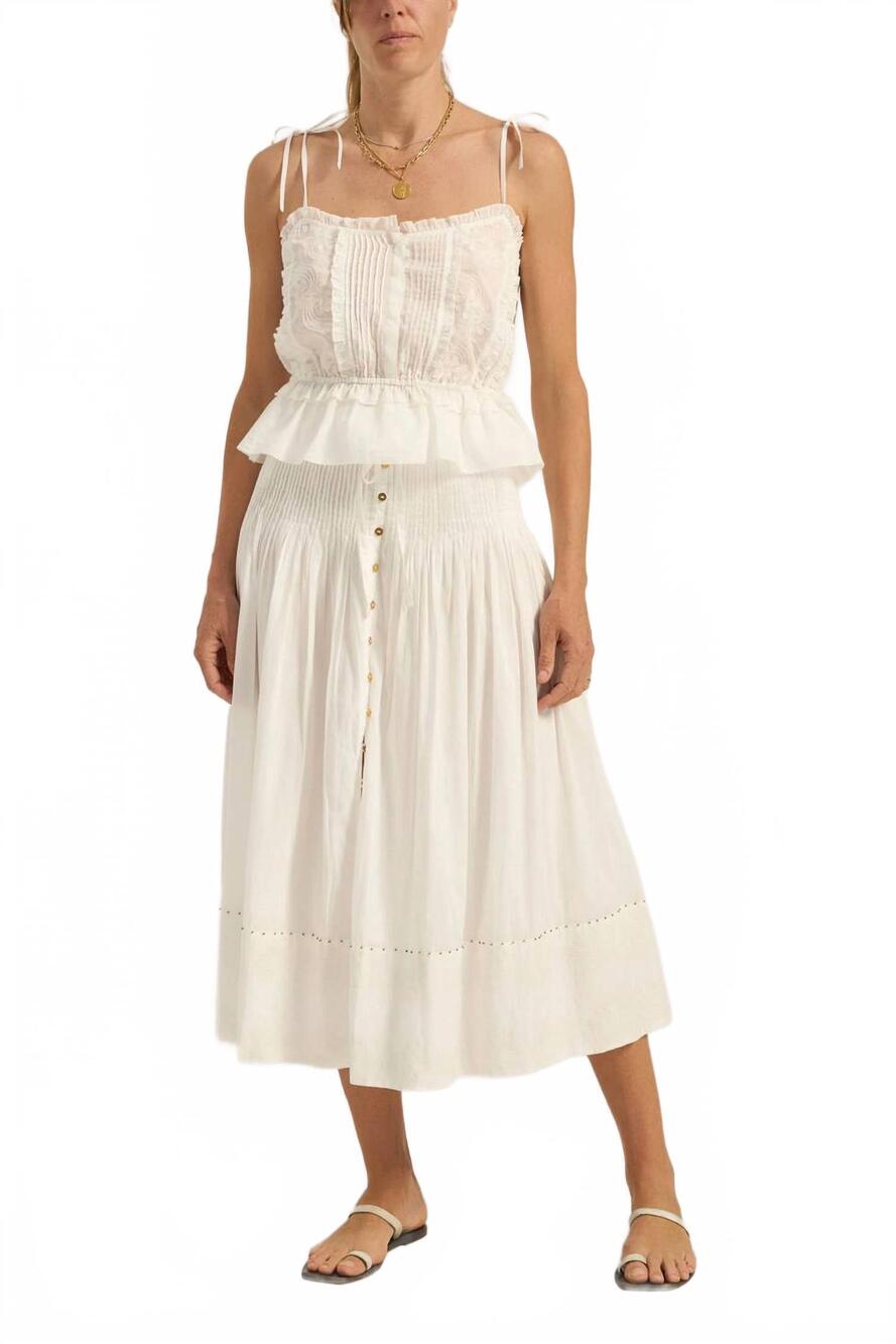 NEW ILIO NEMA freya voile cami top in white